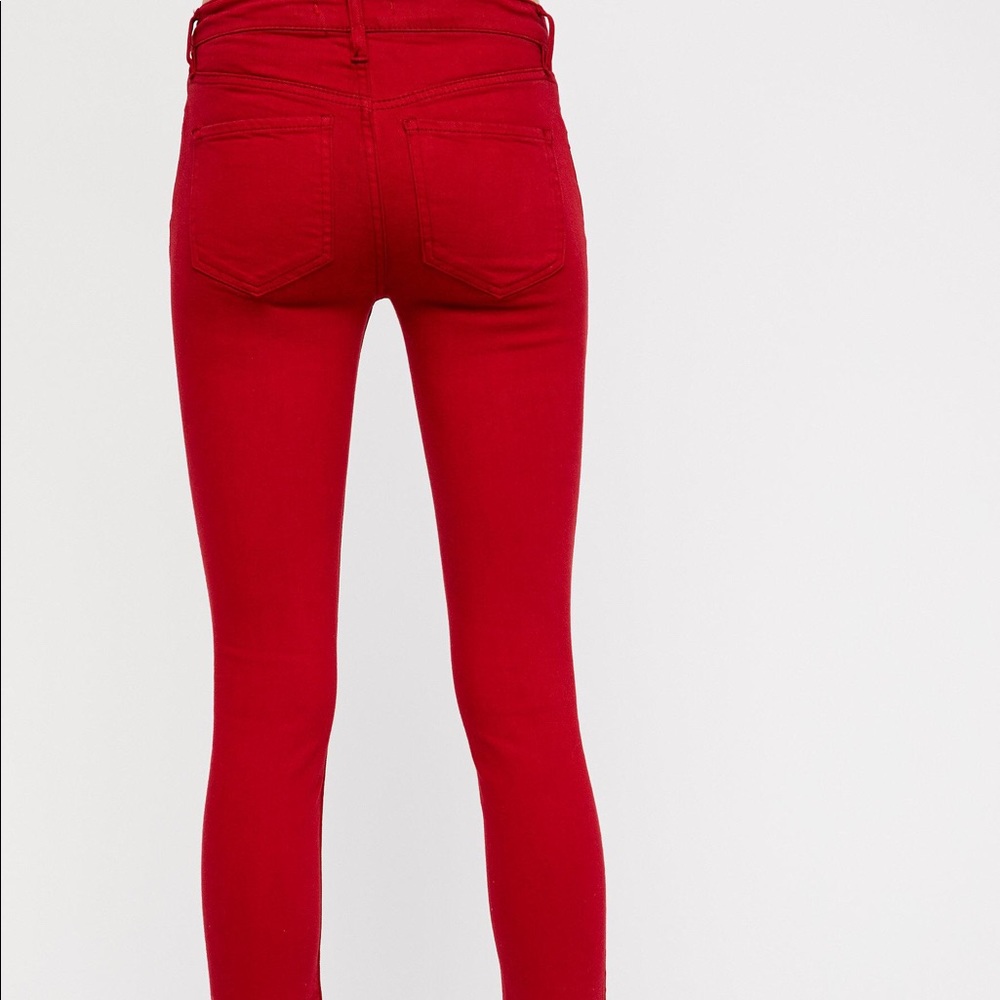 Free People | NWOT Red Cropped Skinny Jeans - Picture 5 of 5